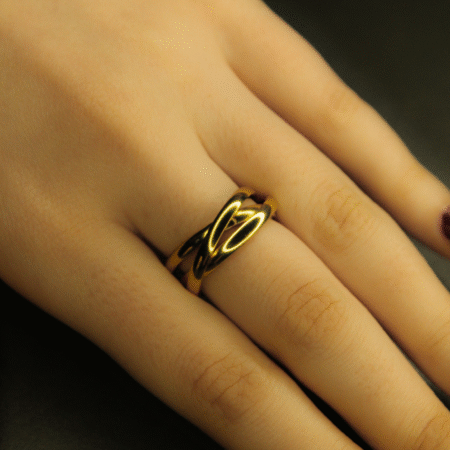 Twist Bold Gold Çelik Yüzük