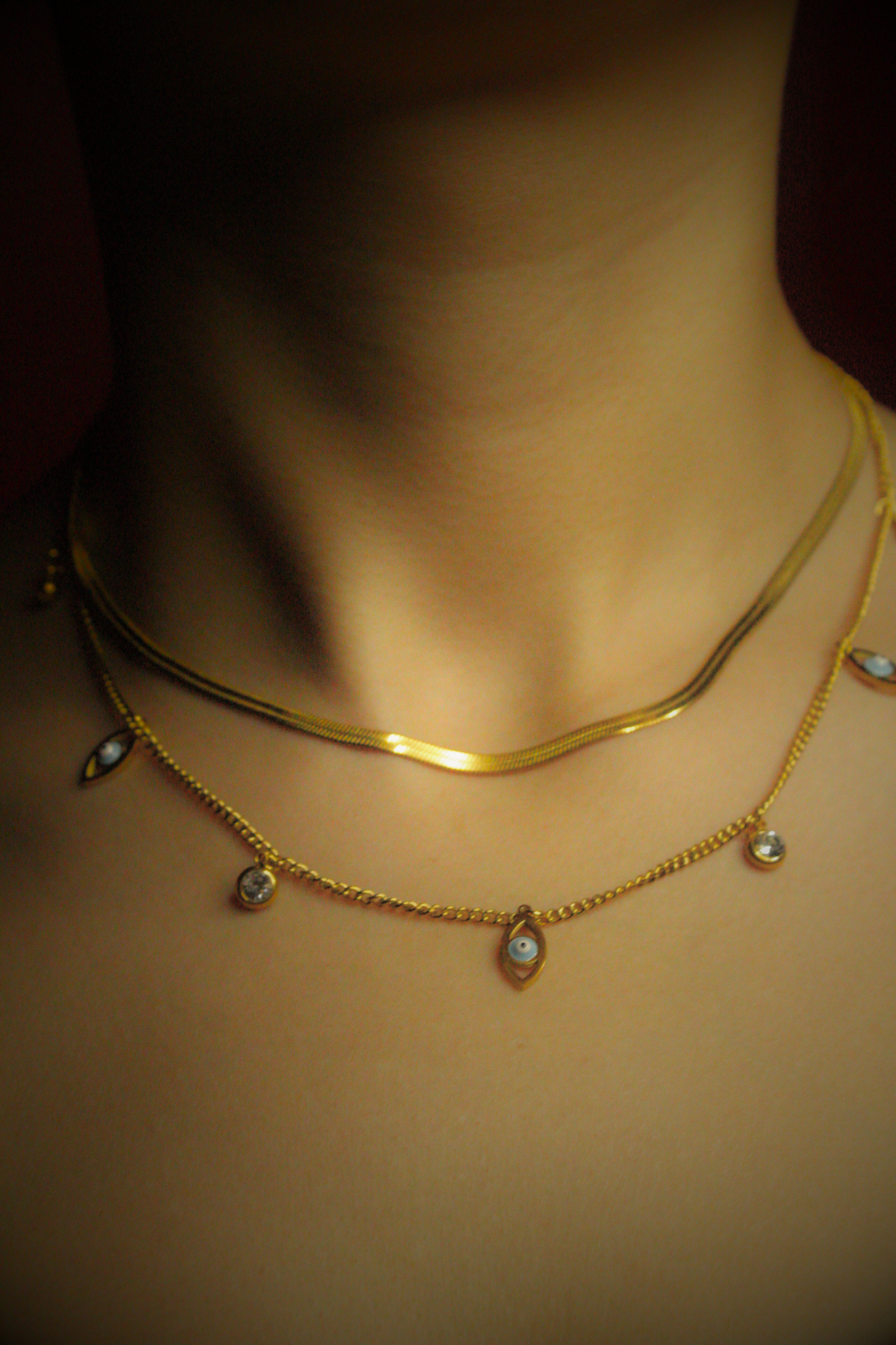 Duo Amulet Gold Çelik Kolye