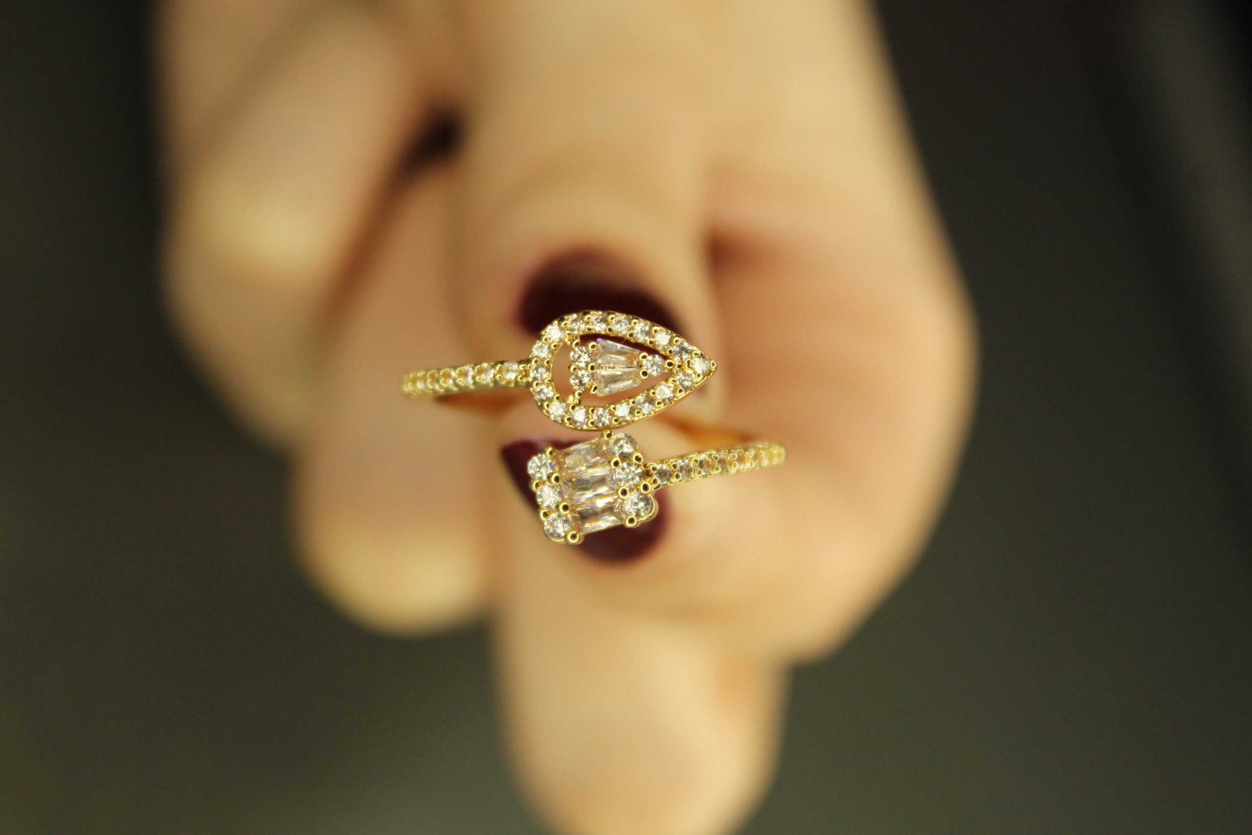 Crystal Dual Gold Çelik Yüzük