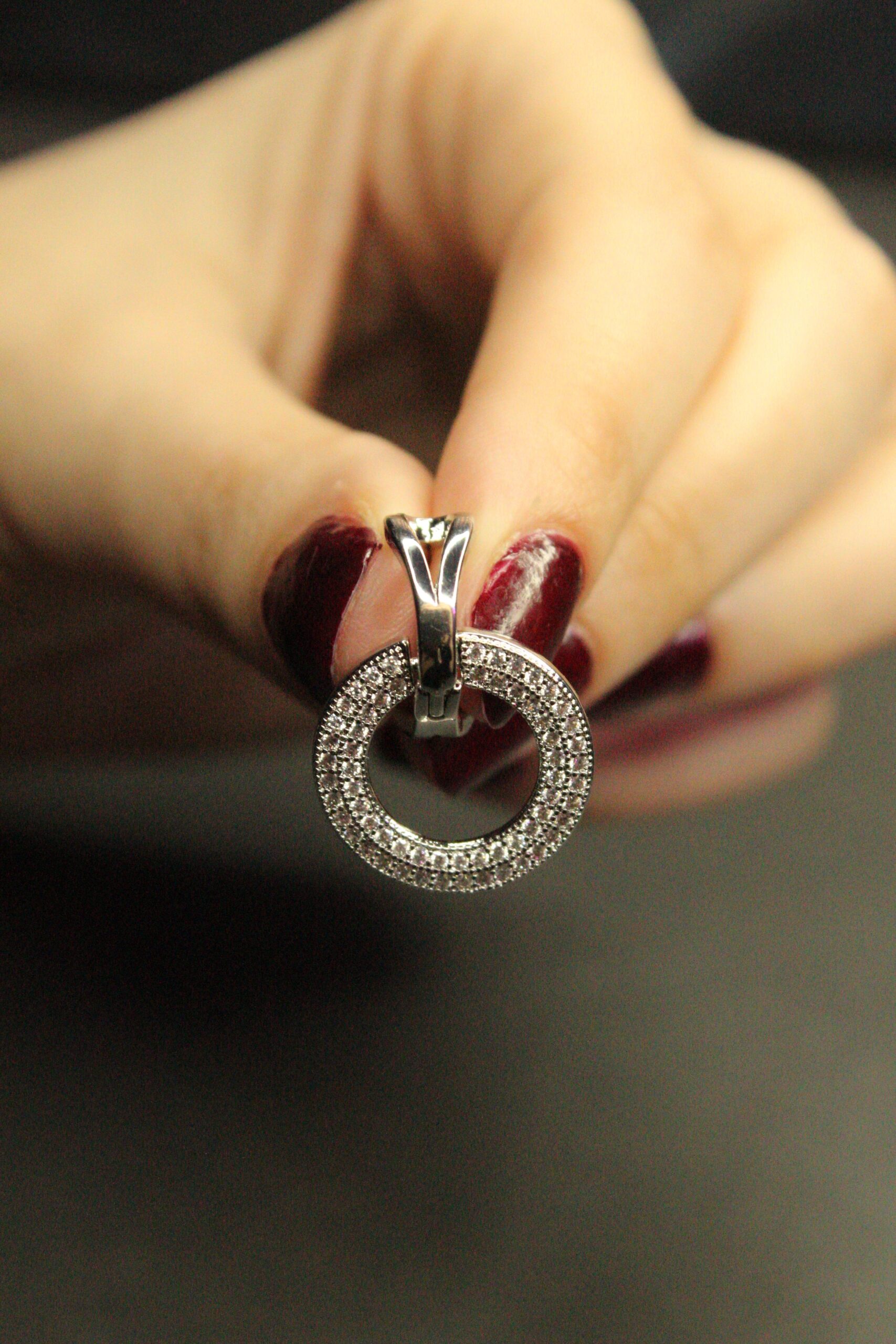 Halo Silver Işıltılı Silver Çelik Küpe