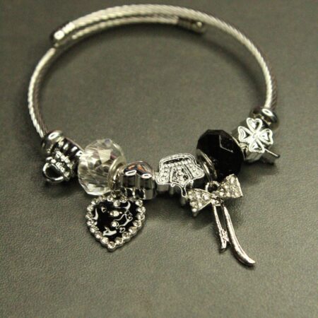 Midnight Silver Charm Bileklik