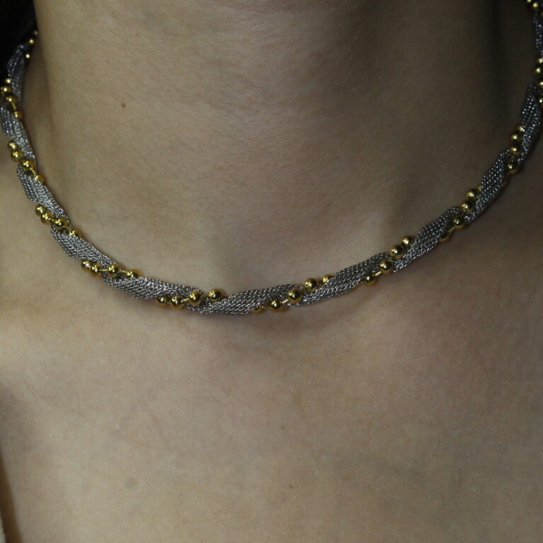 Aurora Twist Necklace Gold Çelik Kolye