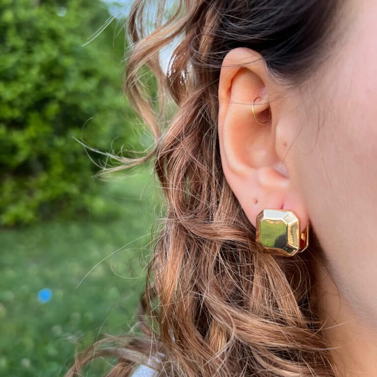 Hexa Gold Kararmaz Çelik Küpe