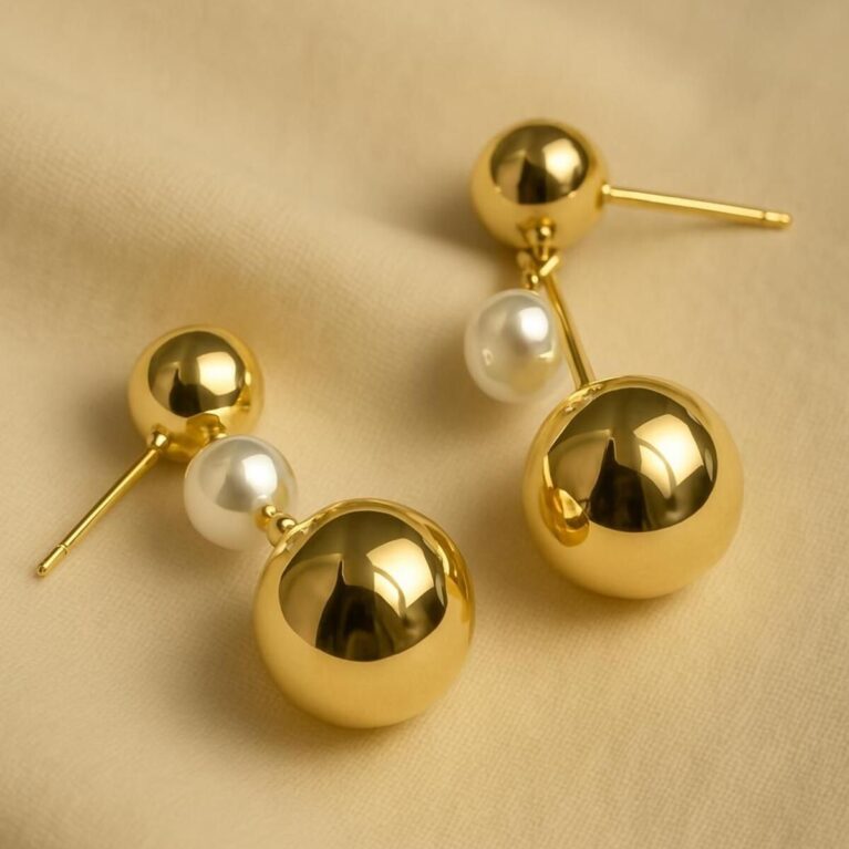 Orbelle Altın Rengi Kararmaz Çelik Küpe