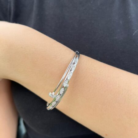 İkili Zarafet Kararmaz Çelik Taşlı Bileklik