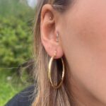 Klasik Işıltı 14K Altın Rengi Kaplama Kararmaz Çelik Halka Küpe