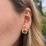 Altın Düğüm 14K Kaplama Kararmaz Çelik Küpe