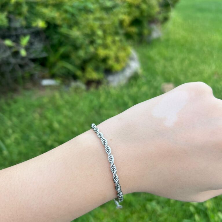 Örgü Zarafet Kararmaz Çelik Bileklik